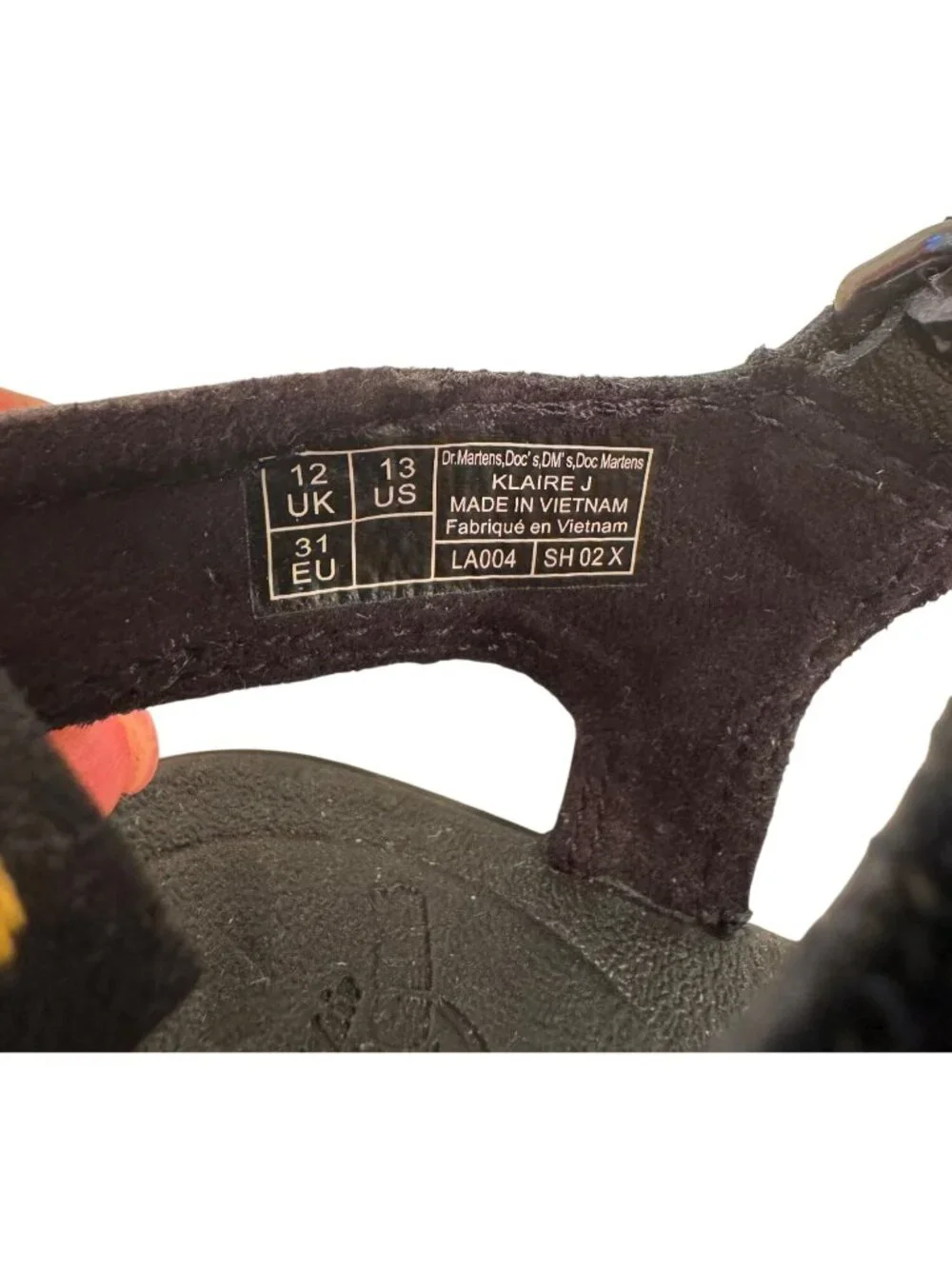 Dr Martens Klaire ReWair Size 13 Youth Soft Wair Black NWB Adjustable